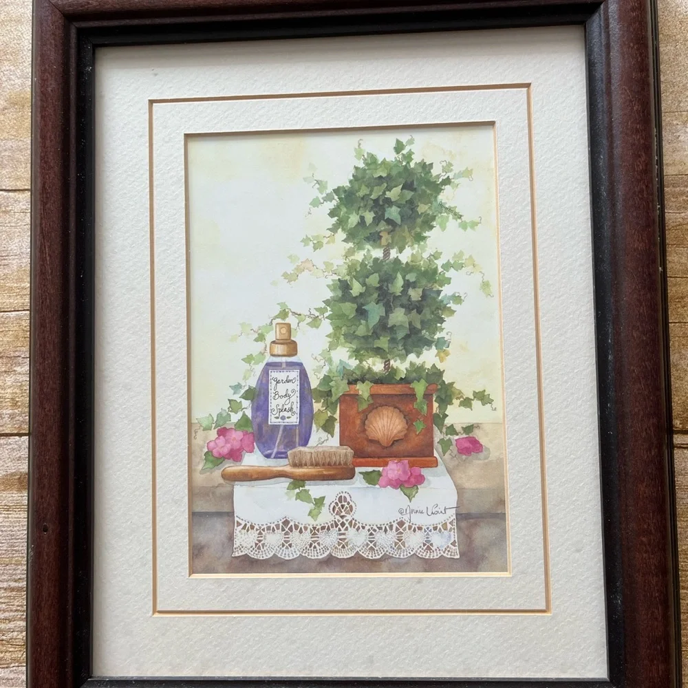 Set of Two Framed Matted Bathroom Pictures EUC 10X12